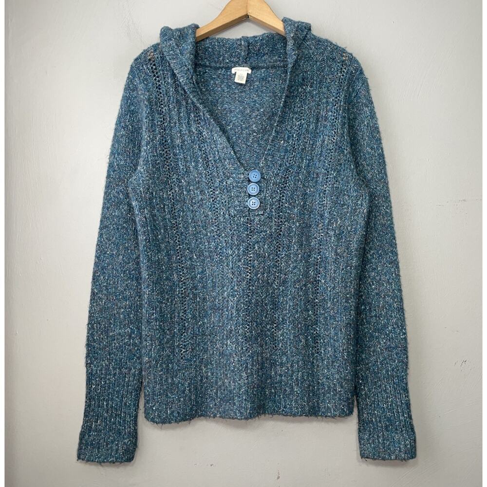 Maurices Y2K Henley Hooded Sweater Size XXL Blue Bella Swan Gilmore Girls 2000s